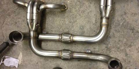 Image of This one-off exhaust system was made in our workshop to help a Ford Popular V8 hotrod breathe more easily