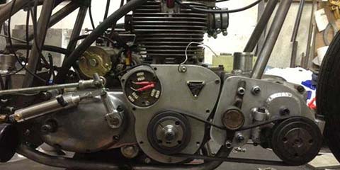 Image of This supercharged Triumph Trident sprint bike takes shape in our workshop
